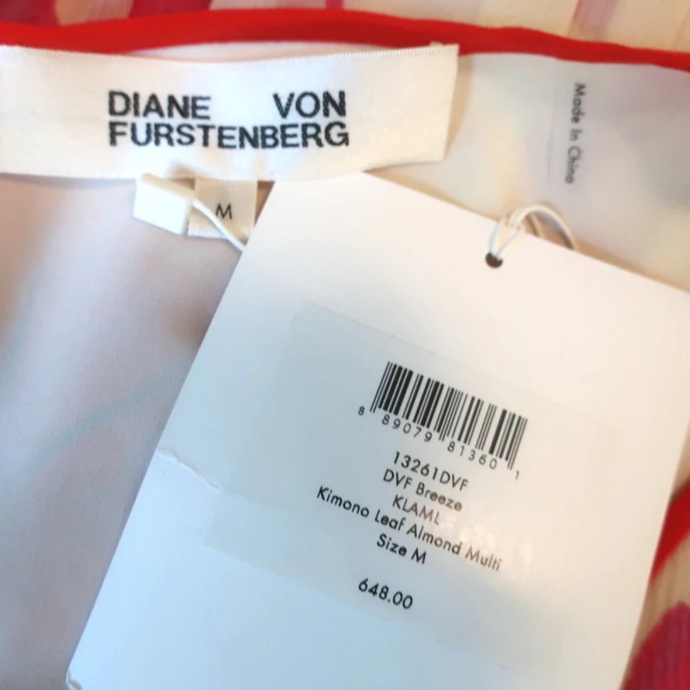 Diane Von Furstenberg Maxi Wrap Dress Breeze Printed Chiffon Size Medium NEW - Picture 6 of 7